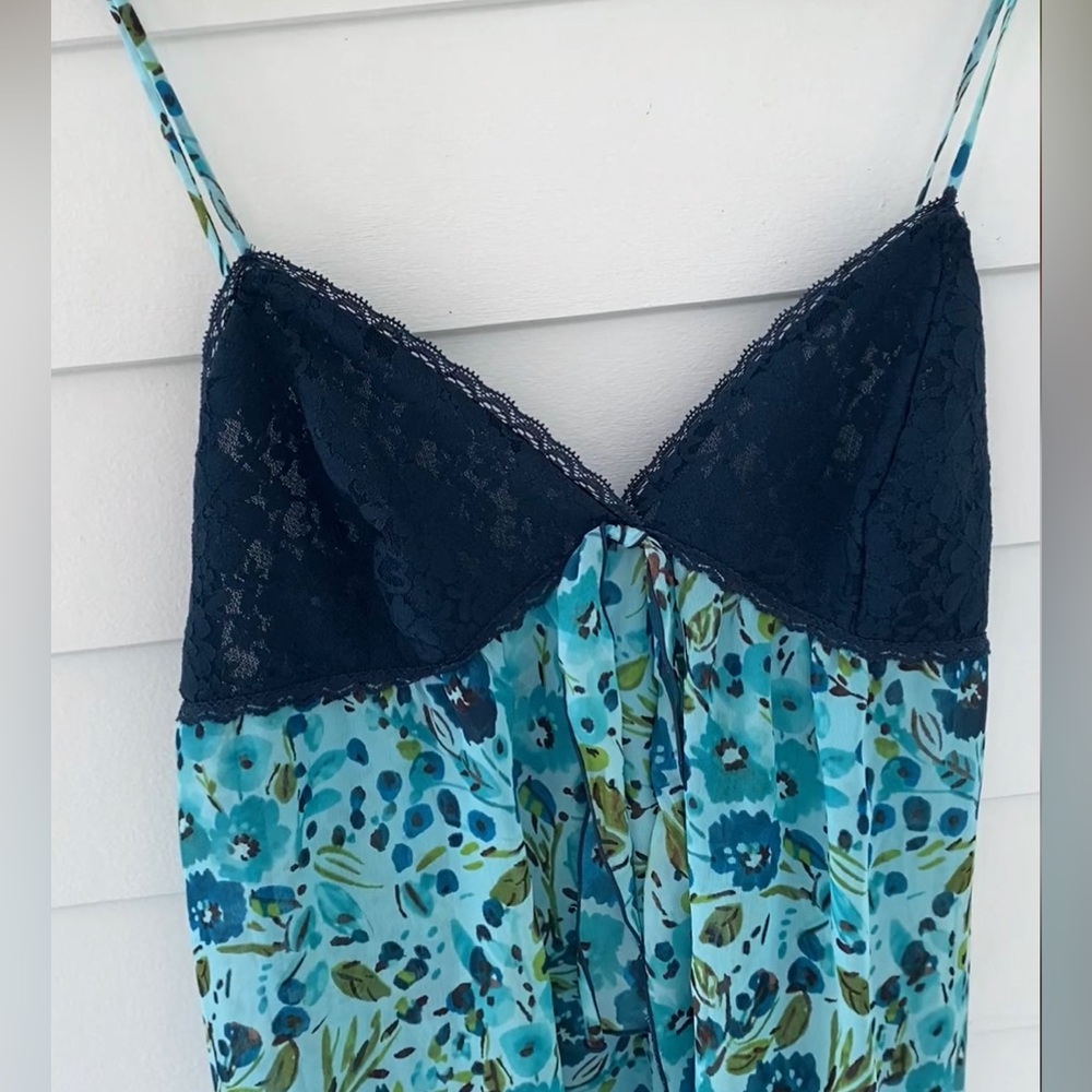 Blue Lacey lingerie tank